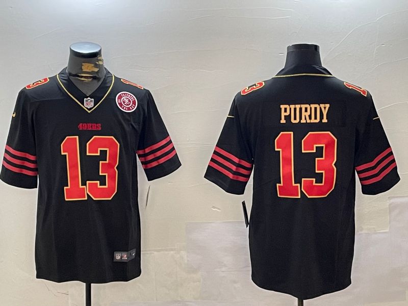 Men San Francisco 49ers #13 Purdy Black Gold 2024 Nike Limited NFL Jersey style 12303